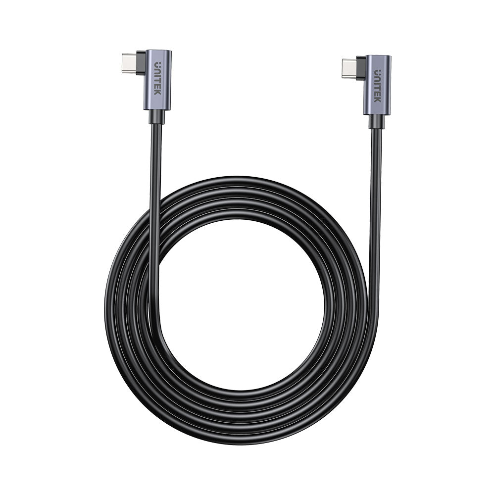 UNITEK .5M 100W USB-C DUAL 90-DEG BLK(C14147A-0.5)