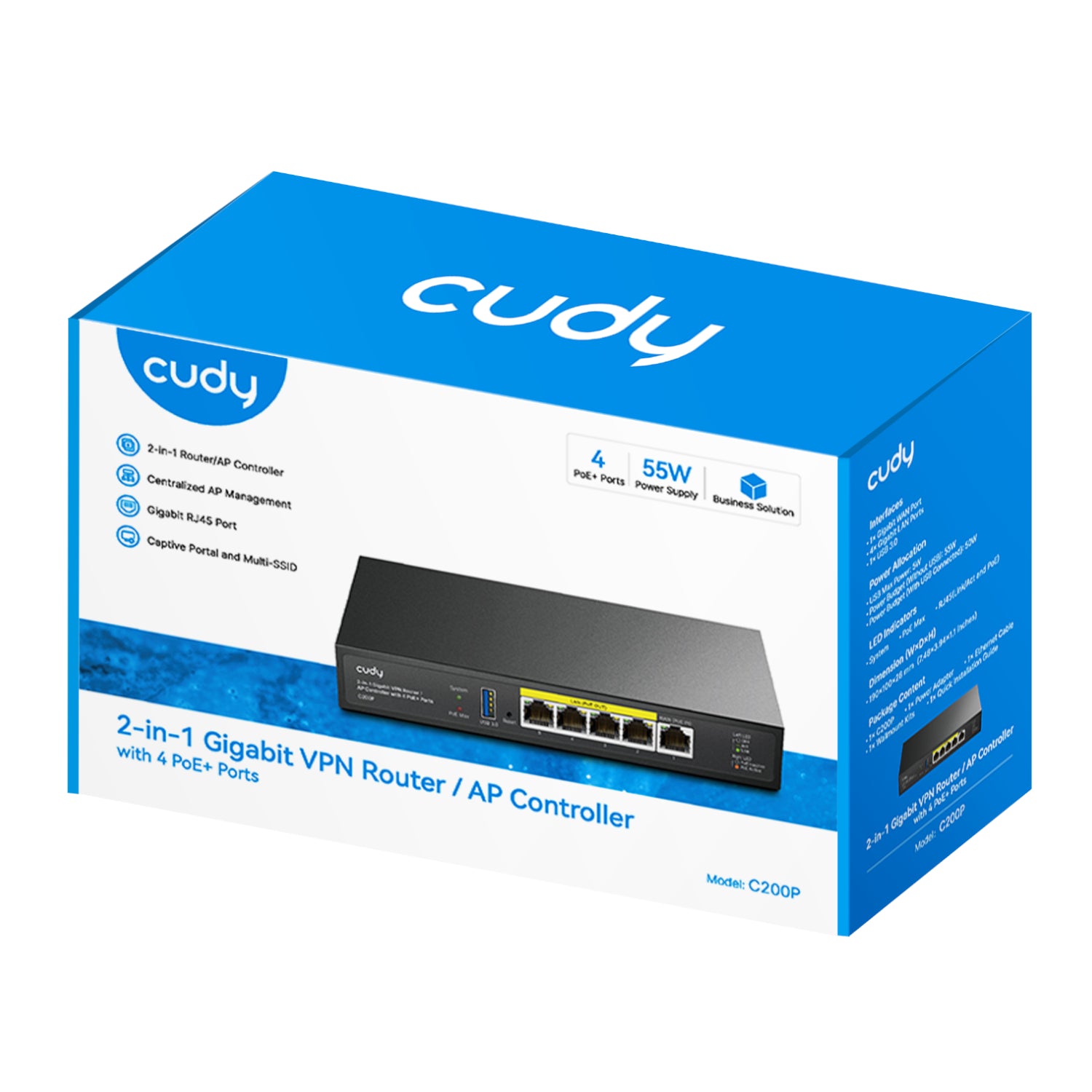 Cudy C200P 2-IN-1 SMB Router / AP Controller – image 3