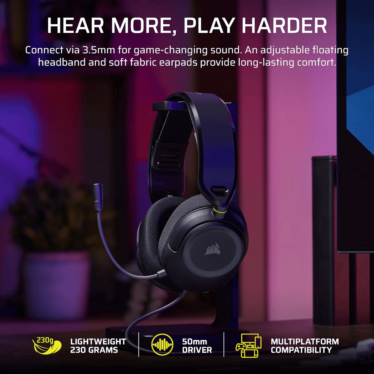 Corsair HS35 v3 Wired Gaming Headset - Carbon – image 5