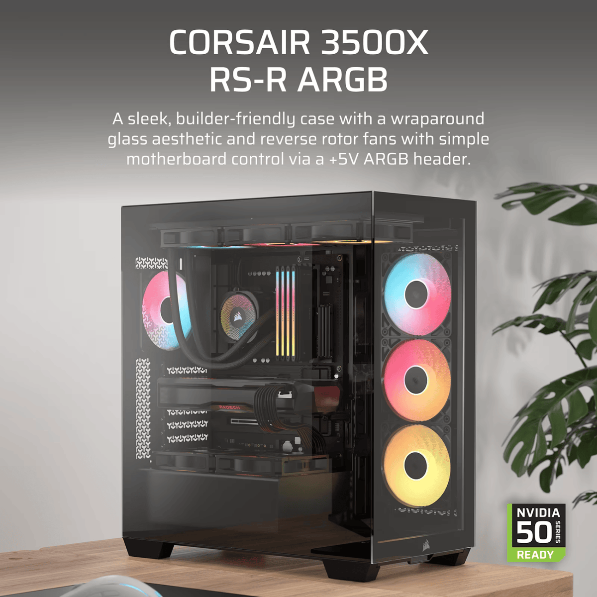 Corsair 3500X RS-R ARGB Mid-Tower PC Case - Black – image 2