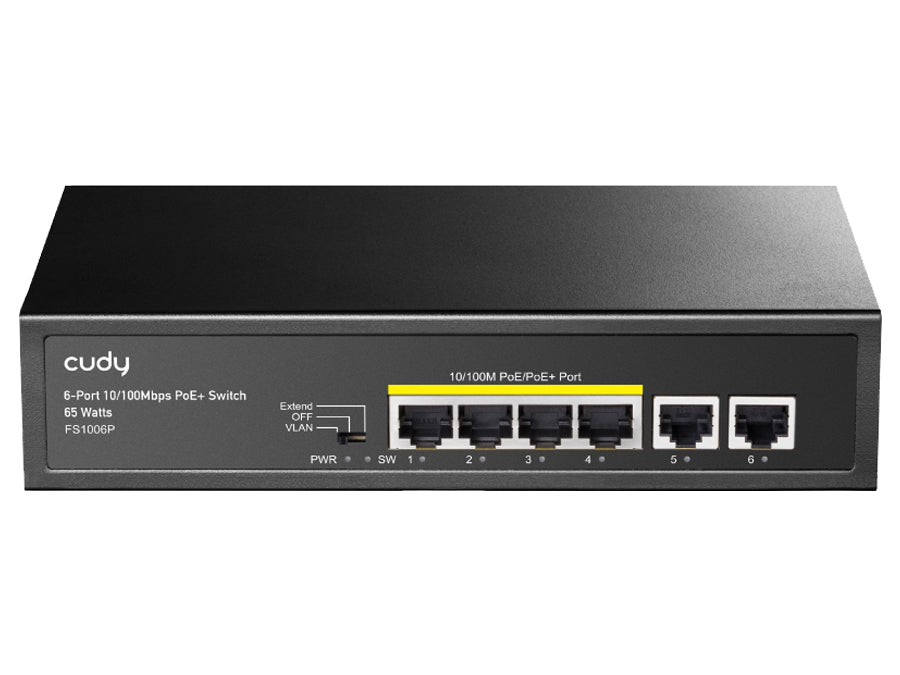 Cudy 6 Port Fast Ethernet 4 PoE 60W Switch | FS1006P