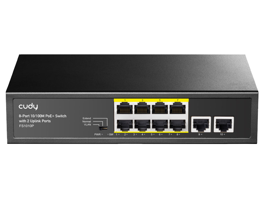 Cudy 10 Port Fast Ethernet 8 PoE 115W Switch | FS1010P