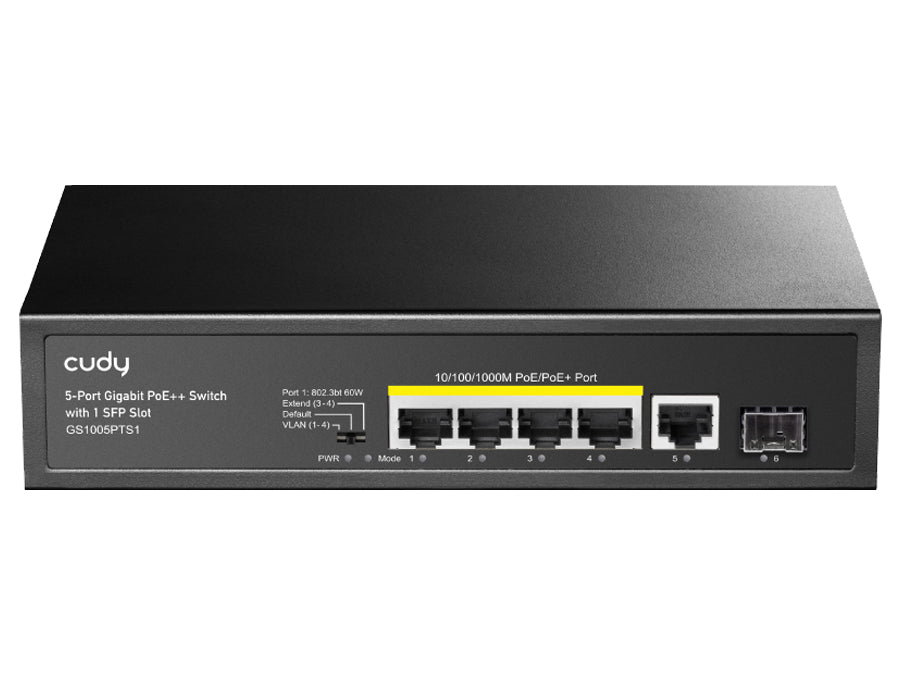 Cudy 5 Port Gigabit 4 PoE 120W 1SFP Switch | GS1005PTS1