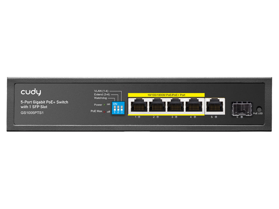 Cudy 5 Port Gigabit 4 PoE 120W 1SFP Switch | GS1005PTS1