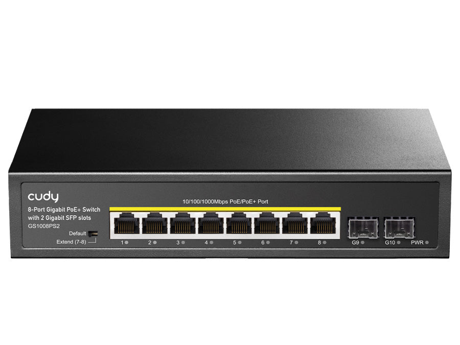 Cudy 8 Port Gigabit PoE 114W 2SFP Switch | GS1008PS2