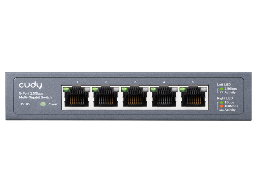 Cudy 5 Port 2.5Gbps Ethernet Metal Desktop Switch | HS105
