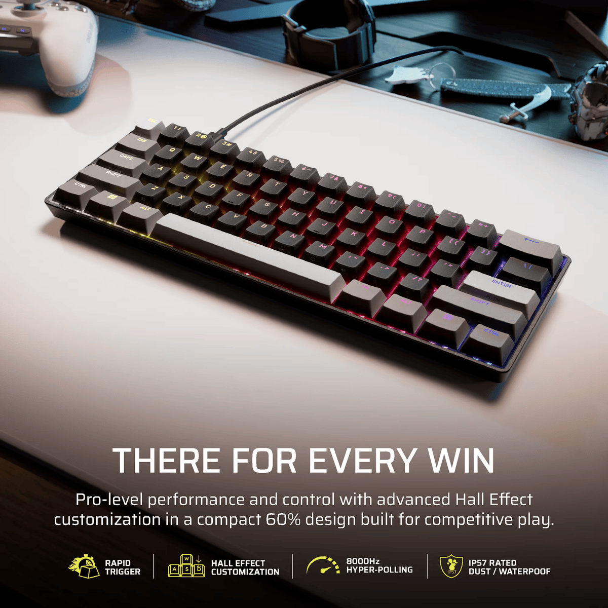 Corsair CLIPPER PRO MINI 60 Hall Effect Gaming Keyboard - Black – image 2