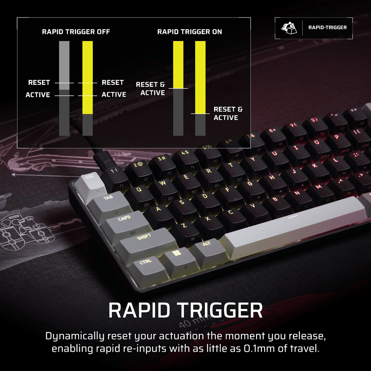 Corsair CLIPPER PRO MINI 60 Hall Effect Gaming Keyboard - Black – image 4