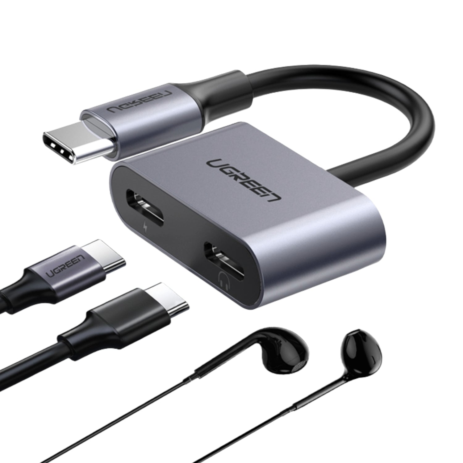 UGREEN USB Type-C Dual Audio and Charging Adapter (15W PD, 2-in-1 Splitter) – image 2