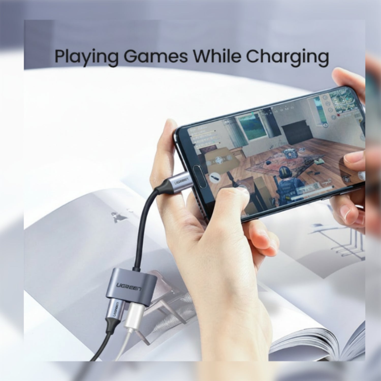 UGREEN USB Type-C Dual Audio and Charging Adapter (15W PD, 2-in-1 Splitter) – image 4