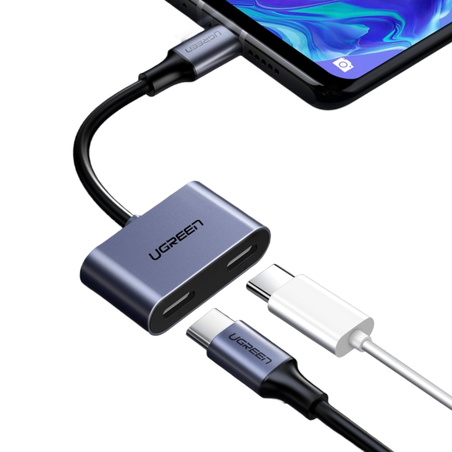 UGREEN USB Type-C Dual Audio and Charging Adapter (15W PD, 2-in-1 Splitter) – image 3