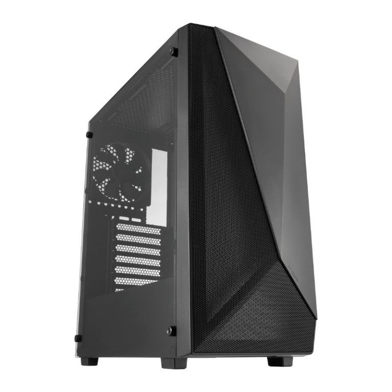 FSP CMT195B ATX Gaming Chassis Tempered Glass side panel – Black