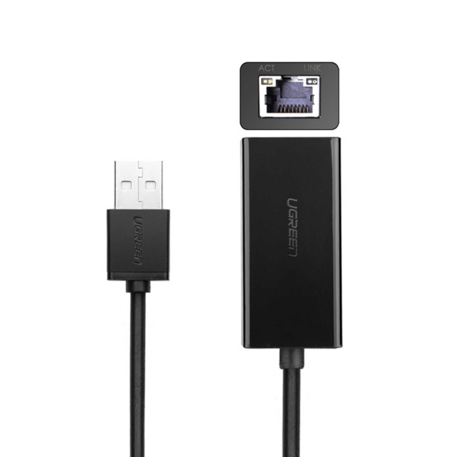 UGREEN CR110 Ethernet Adapter | USB 2.0 to RJ45 - Black – image 2