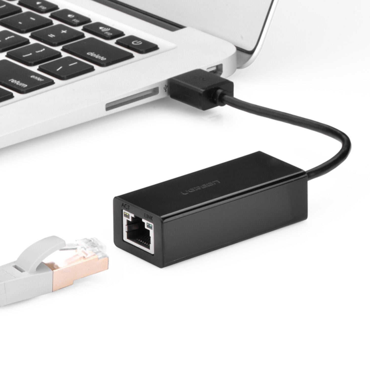 UGREEN CR110 Ethernet Adapter | USB 2.0 to RJ45 - Black – image 3