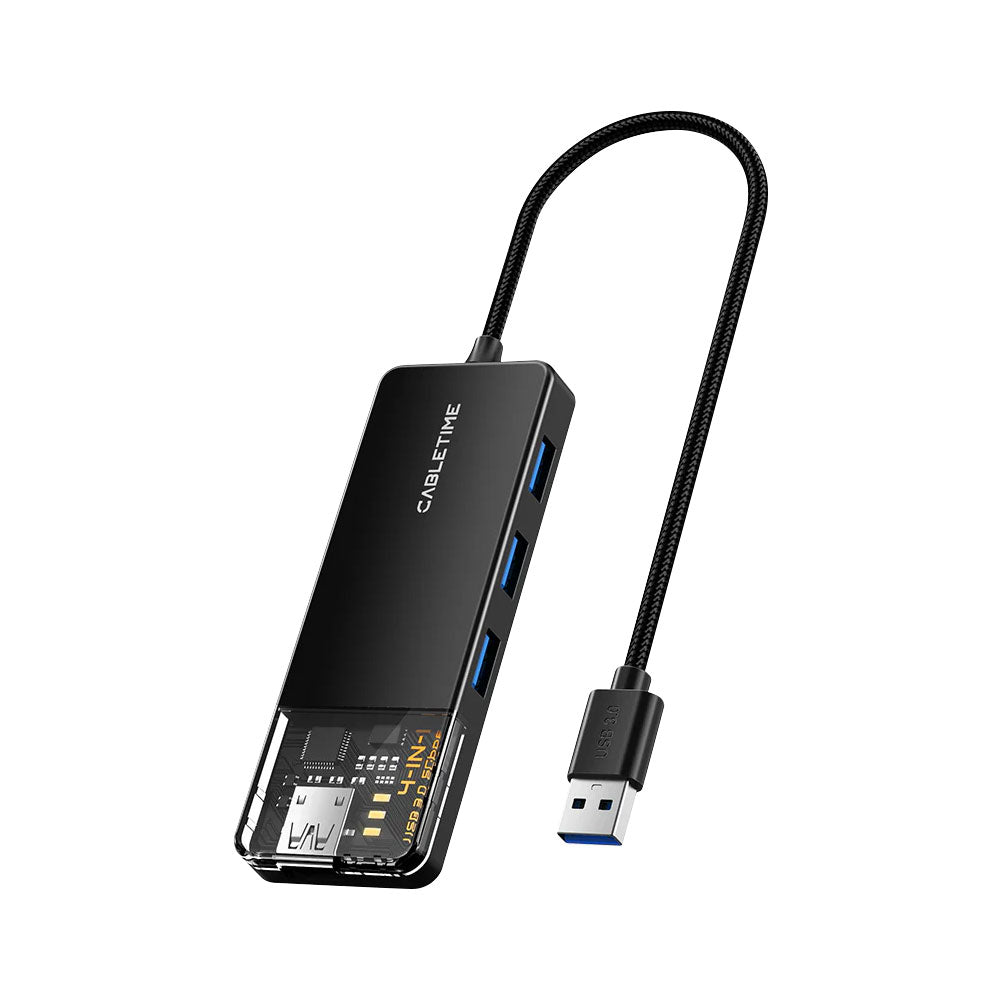 CABLETIME CB01B 20CM 4-PORT USB3.0 HUB (CT-HUBT1-PB)