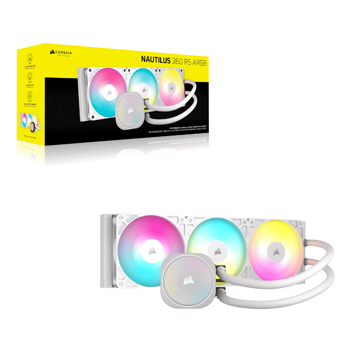 Corsair NAUTILUS 360 RS ARGB Liquid CPU Cooler - White – image 6