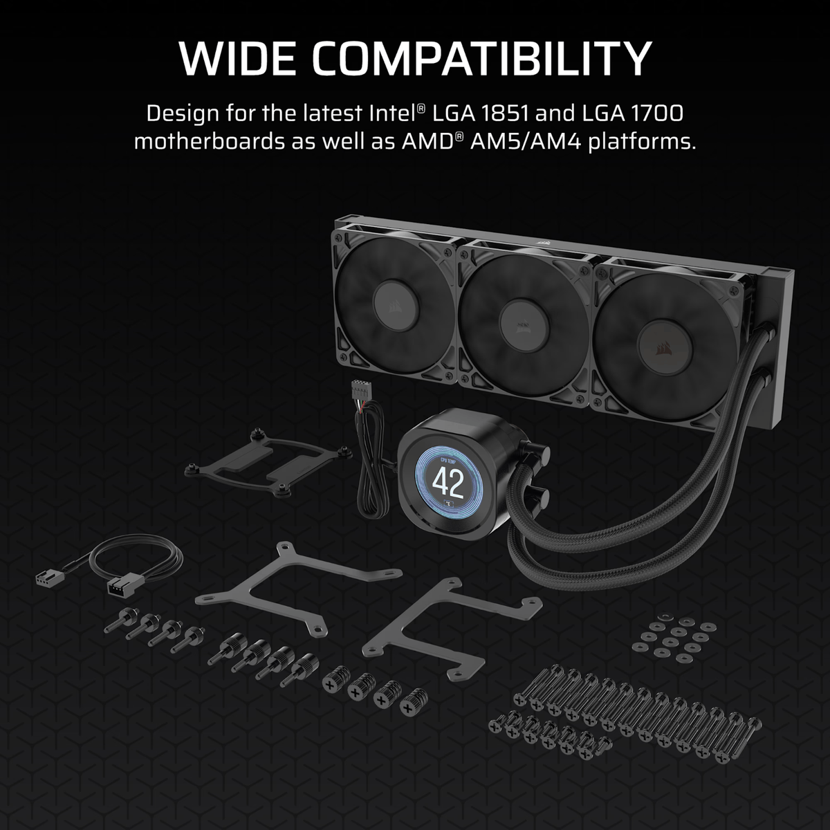 Corsair NAUTILUS 360 RS LCD Liquid CPU Cooler - Black – image 4