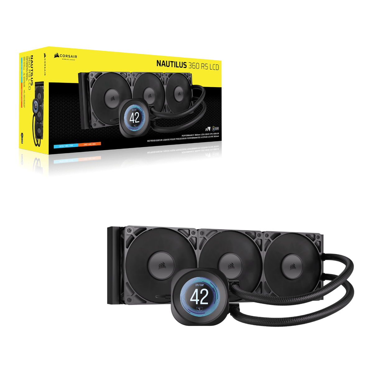 Corsair NAUTILUS 360 RS LCD Liquid CPU Cooler - Black – image 5