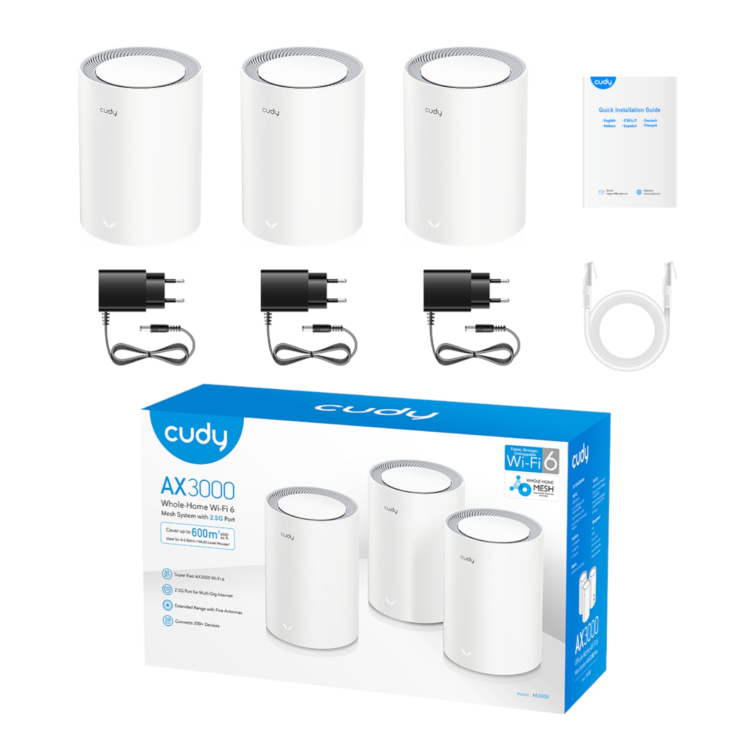 Cudy AX3000 Wi-Fi 6 Mesh Kit 3 Pack - White – image 5