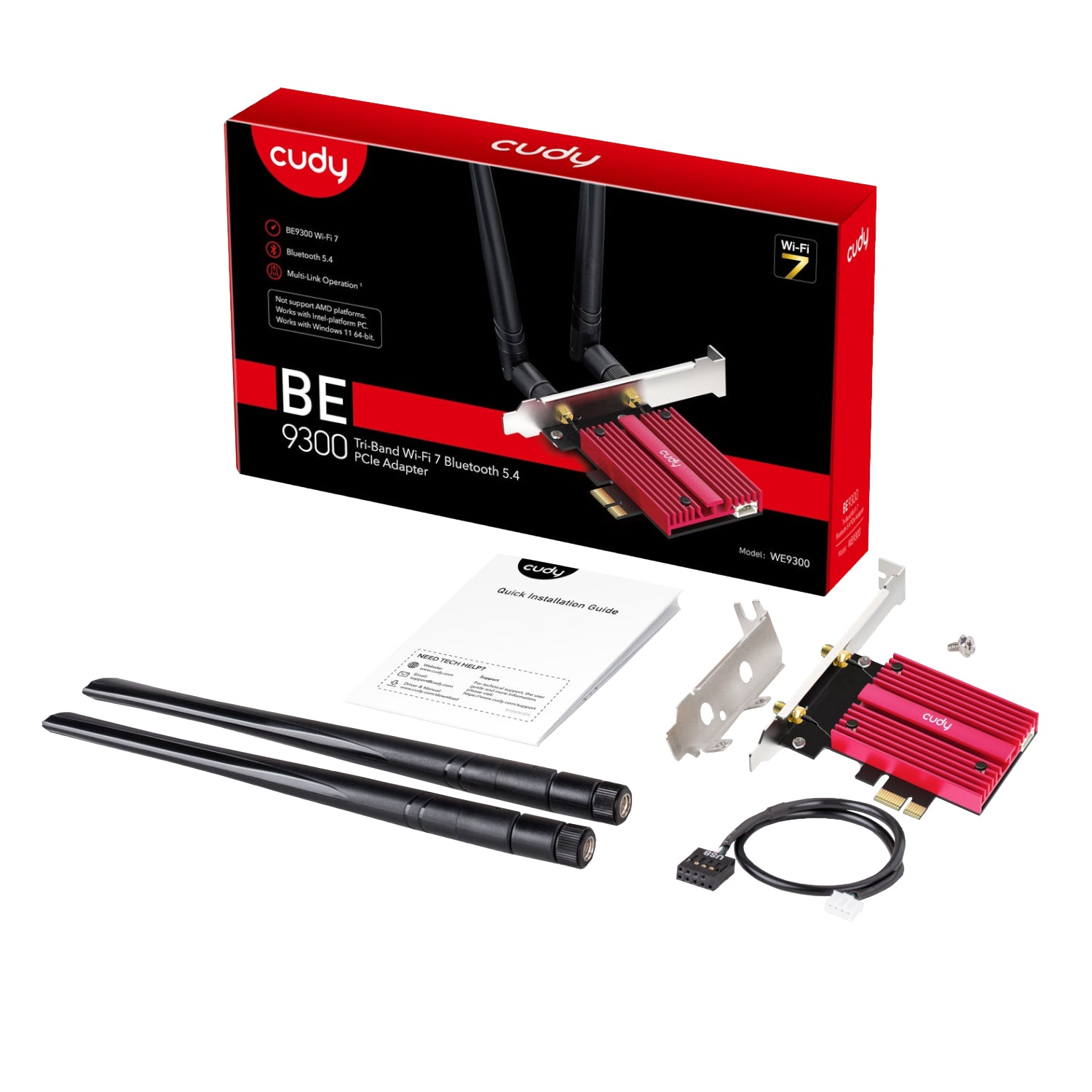 Cudy BE9300 Tri-Band Wi-Fi 7 | Bluetooth 5.4 PCIe Adapter – image 5