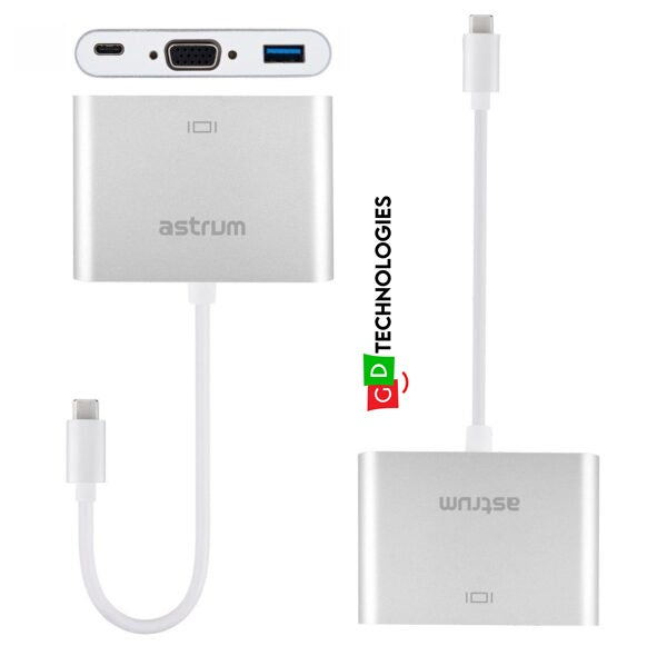 USB-C to USB-C + VGA + USB 3.0 Charger Adapter