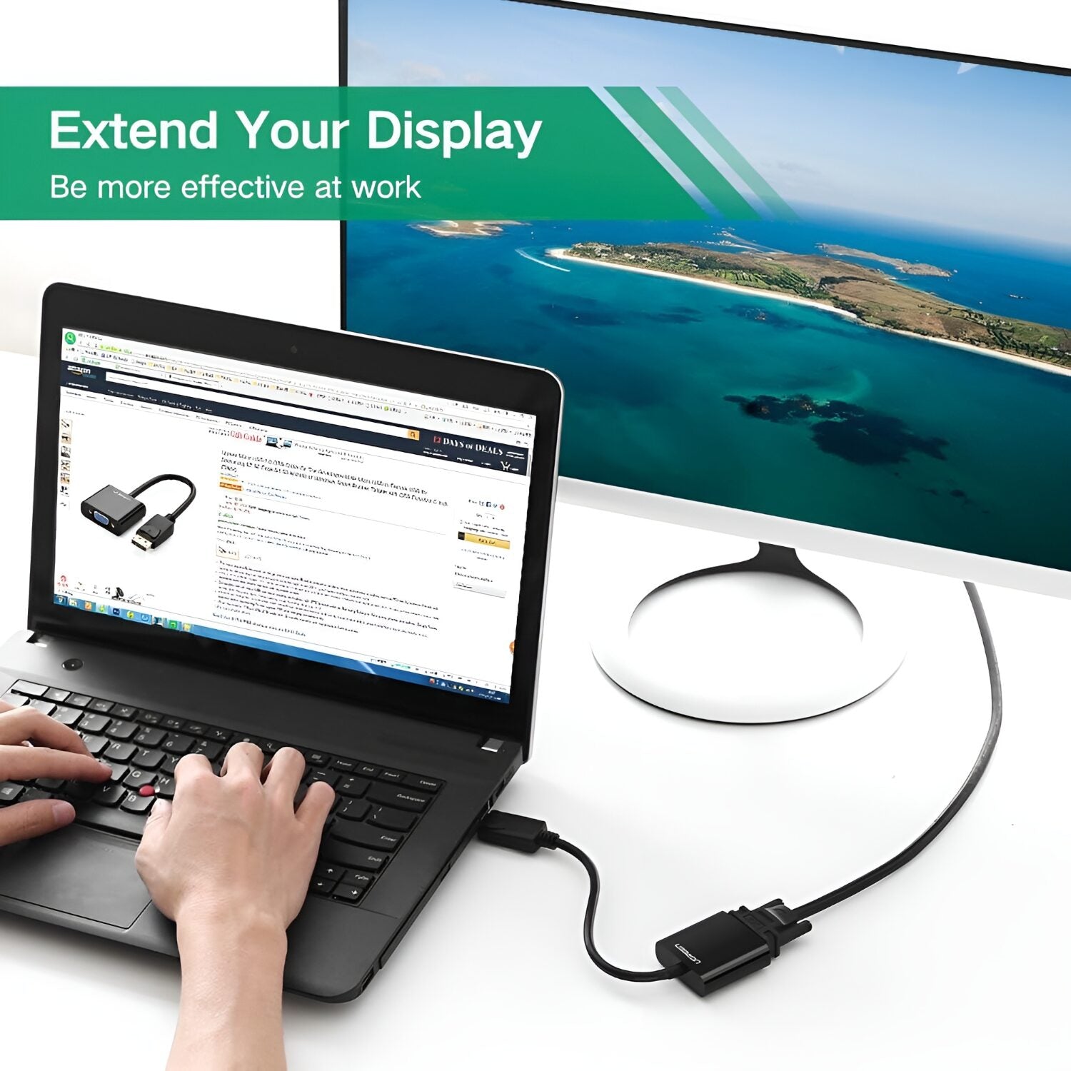 UGREEN DisplayPort Male to VGA Female Converter – image 4