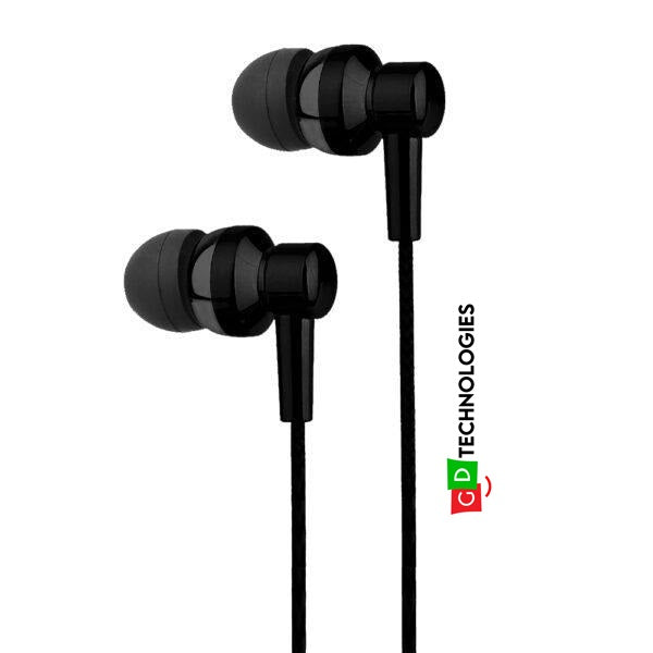 Electro Painted Stereo Earphones with Mic – Black