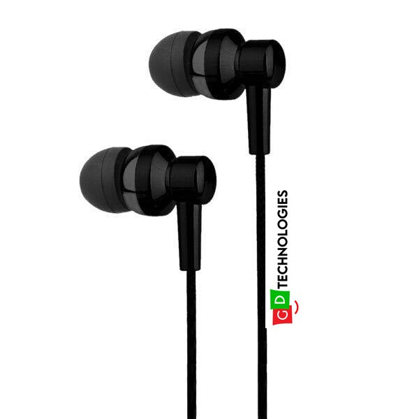 Electro Painted Stereo Earphones with Mic – Black