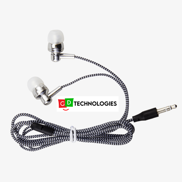 Electro Painted Stereo Earphones with Mic – Grey