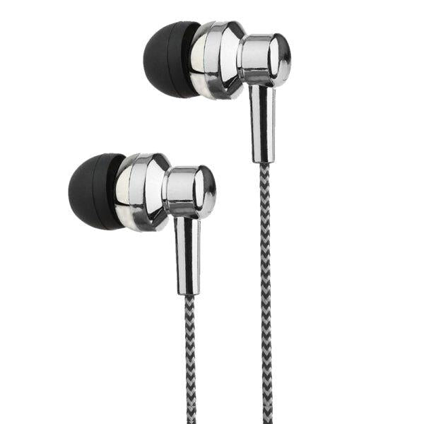 Electro Painted Stereo Earphones with Mic – Silver