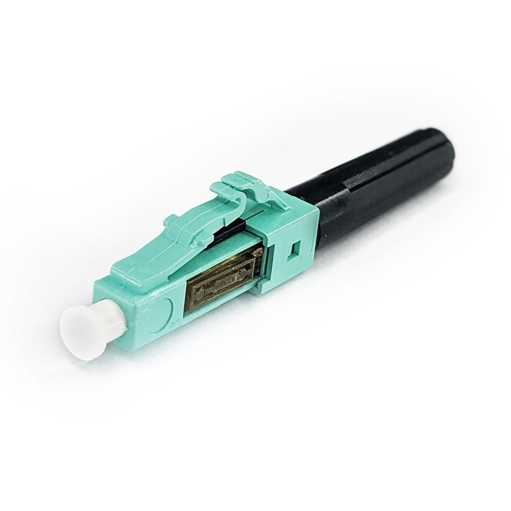 EASYFIBER FIELD-ASSEMBLY LC SIMPLEX MULTIMODE 50/125 OM3/OM4 FIBRE CONNECTOR - AQUA