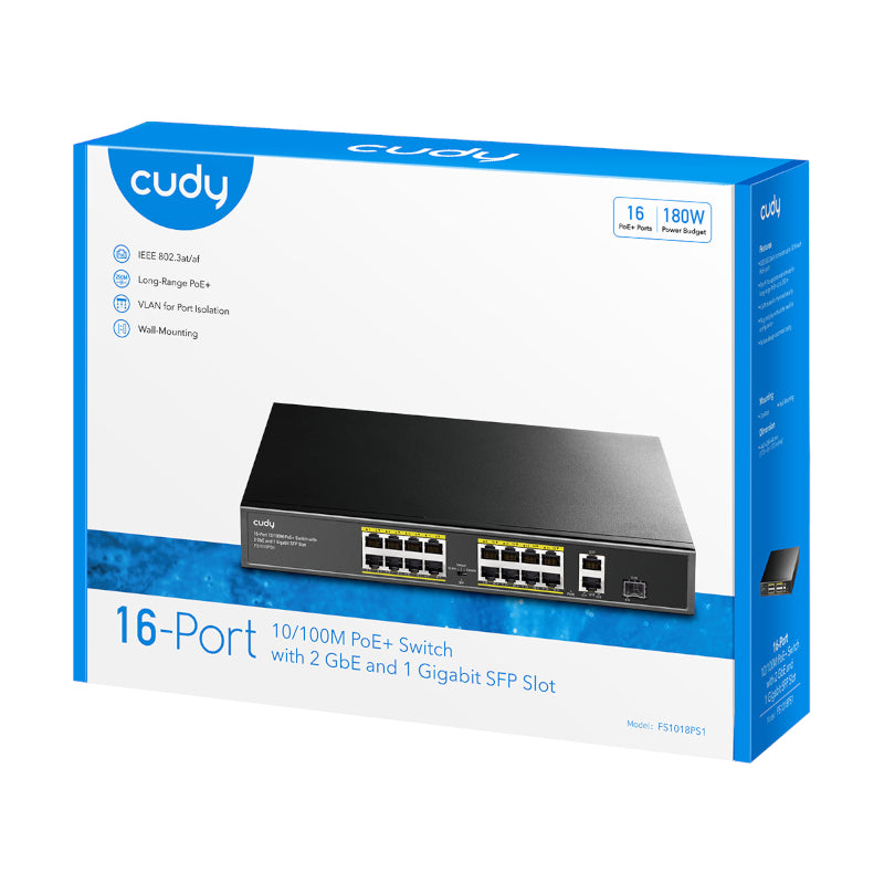 Cudy 16-Port Unmanaged PoE+ Switch - Rack Mount – image 4