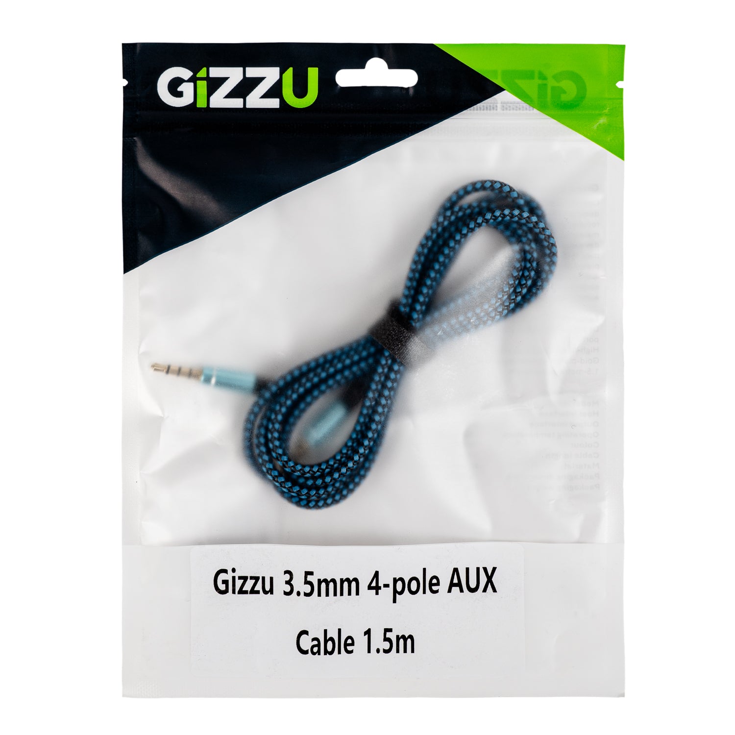 Gizzu 3.5mm AUX Cable 1.5m - Black/Blue - image 4