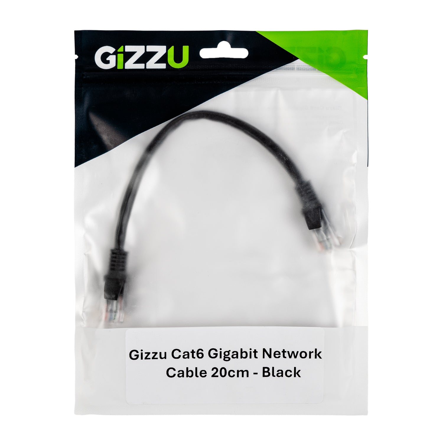 Gizzu Cat6 UTP Fly Lead Ethernet Network Cable 20cm - Black – image 4