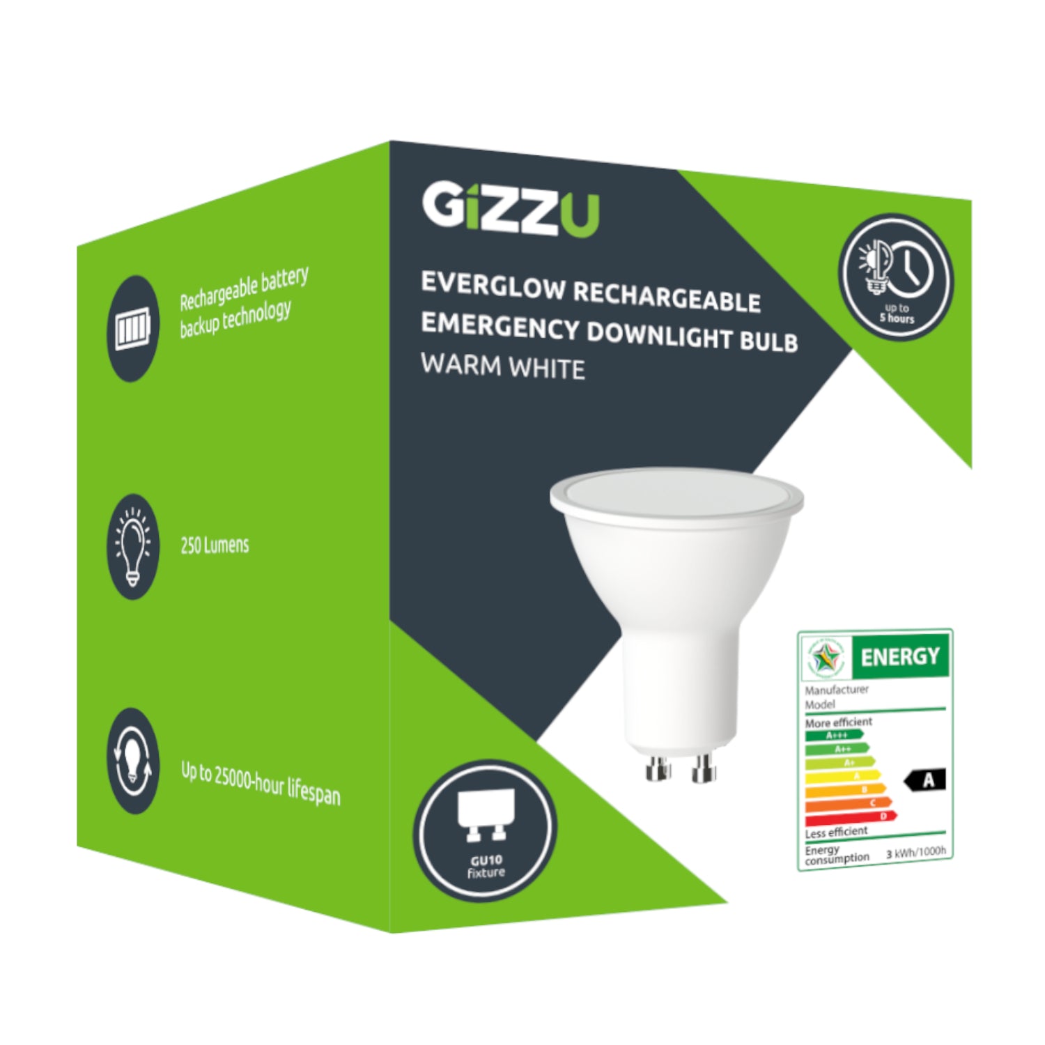 Gizzu Everglow Rechargeable Warm White Emergency Downlight Bulb – image 4