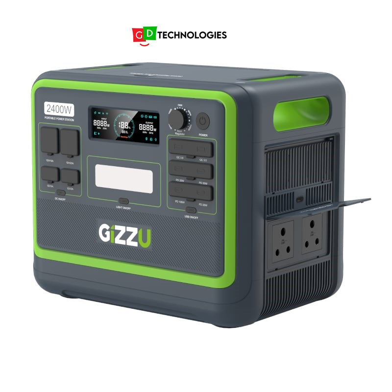 GIZZU HERO PRO 2048WH/2400W UPS FAST CHARGE LIFEPO4 PORTABLE POWER STATION