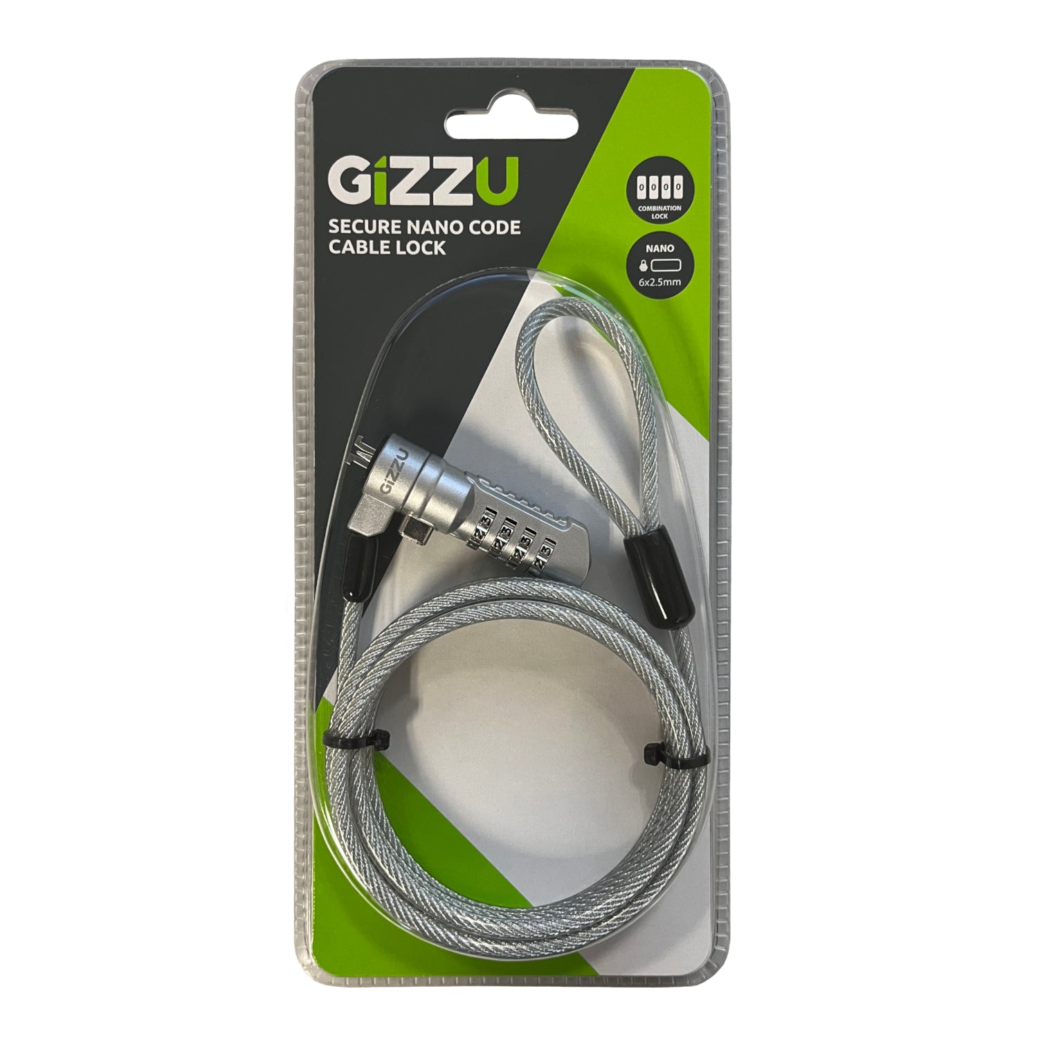 GIZZU 1.8m Nano Combination Lock Security Cable – image 2
