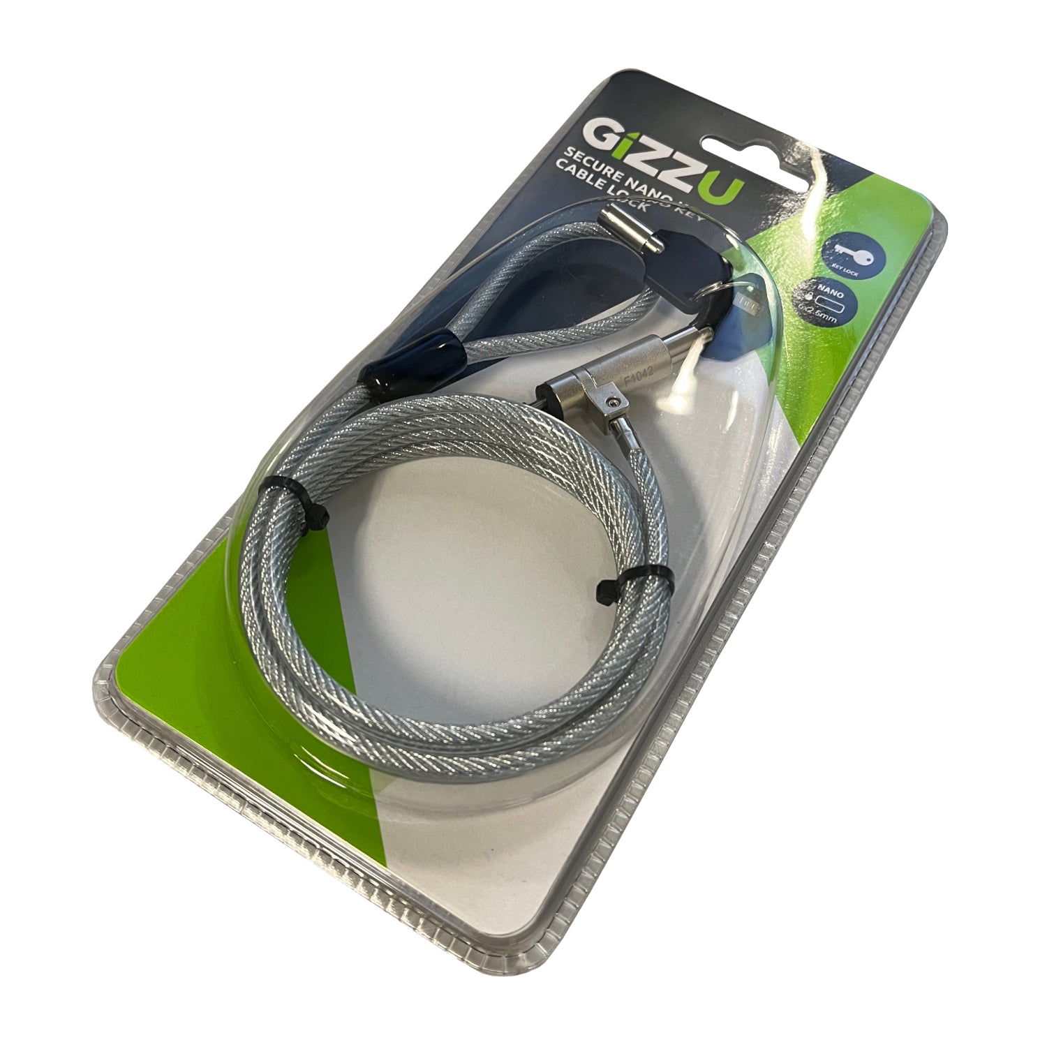 GIZZU 1.8m Nano Key Lock Security Cable with Key – image 4