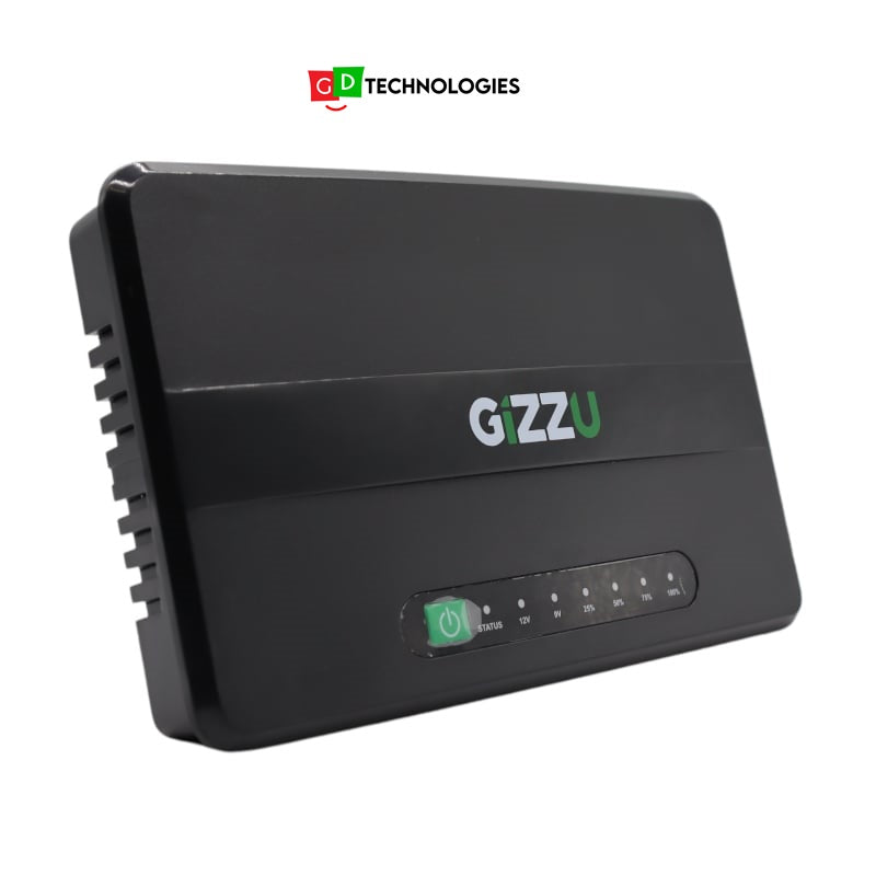 GIZZU 30W 32Wh 8800mAh Mini DC UPS – Black