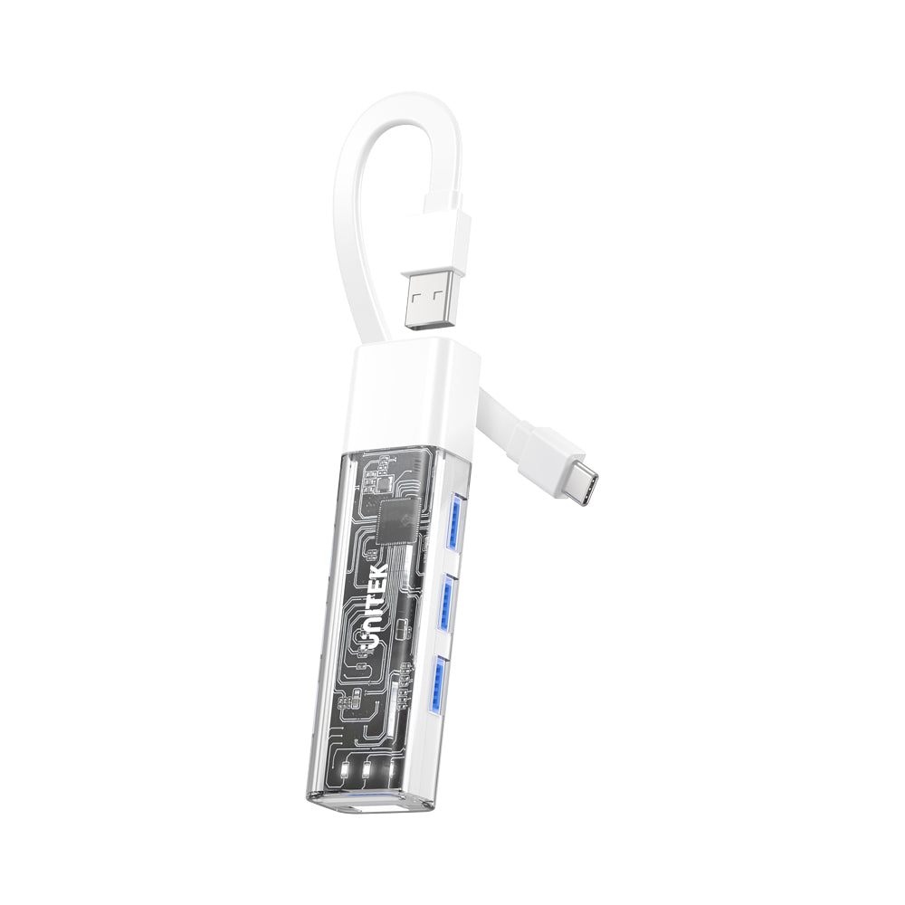 UNITEK USB TYPE-C 4 PORT USB3.0 HUB BI-DI (WHITE)