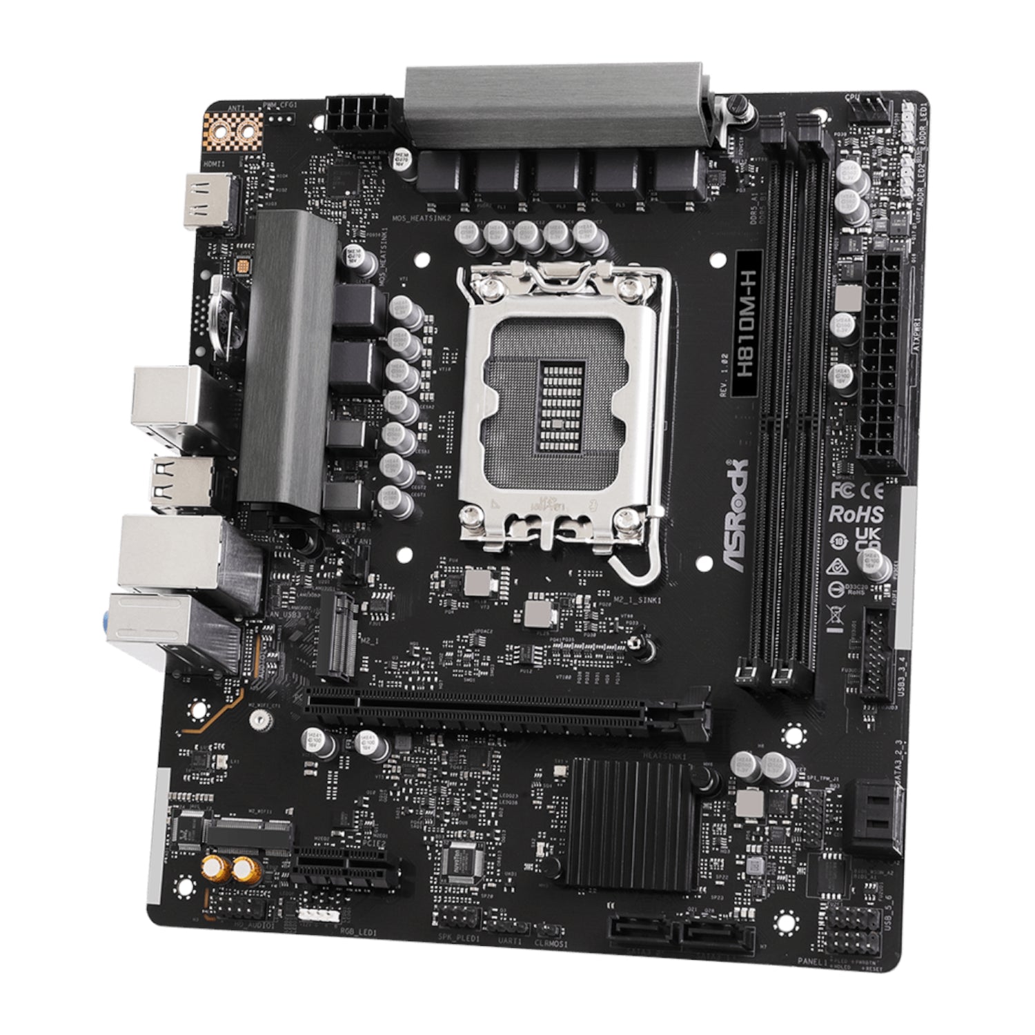 ASRock H810M-H Intel LGA1851 Micro ATX Motherboard - Black – image 4