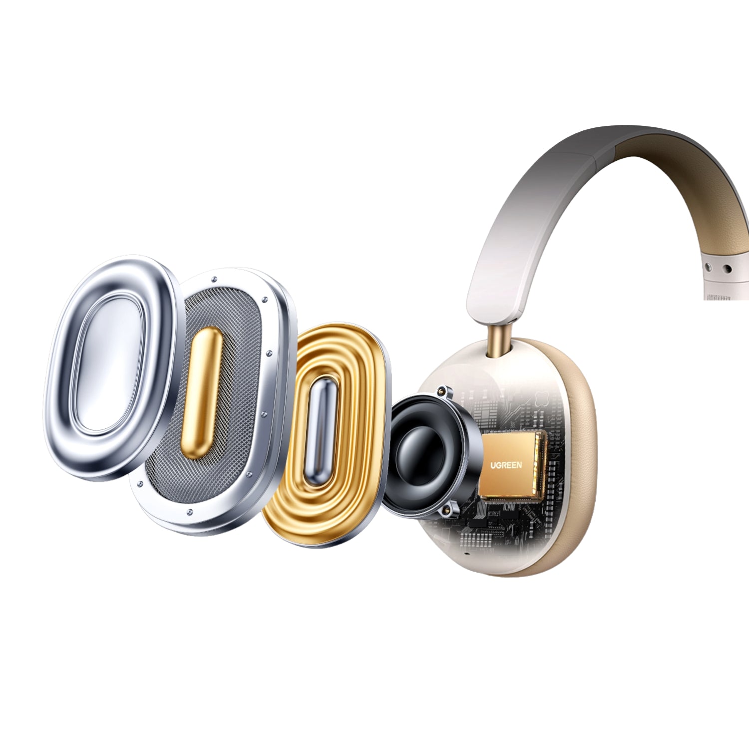 UGREEN HiTune Max 5C Hybrid ANC Headphones–White – image 3