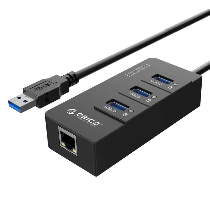 ORICO 3 Port USB3.0 Hub With Gigabit Ethernet Adapter