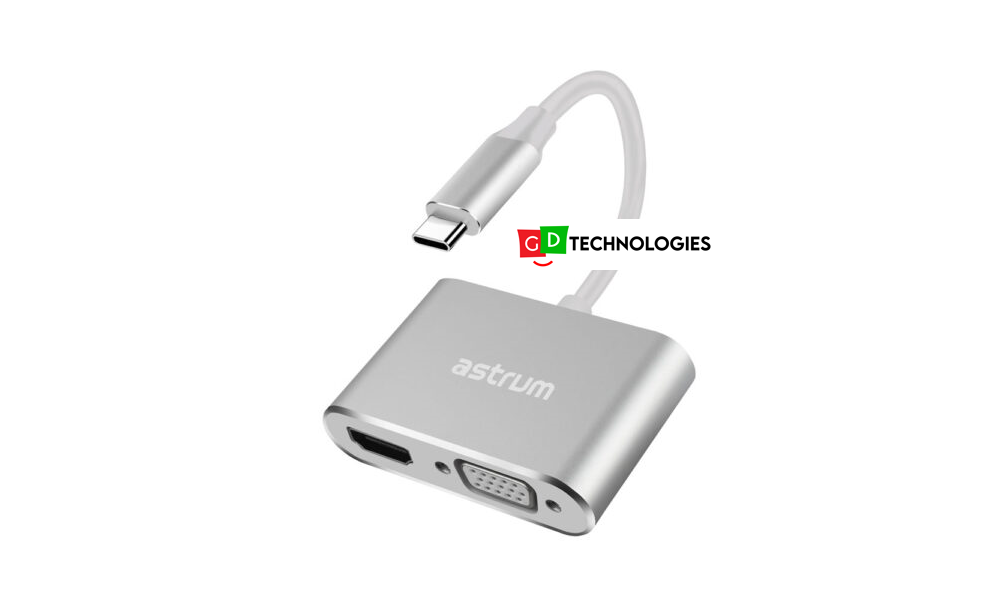 USB-C to VGA + 4K HDMI Adapter