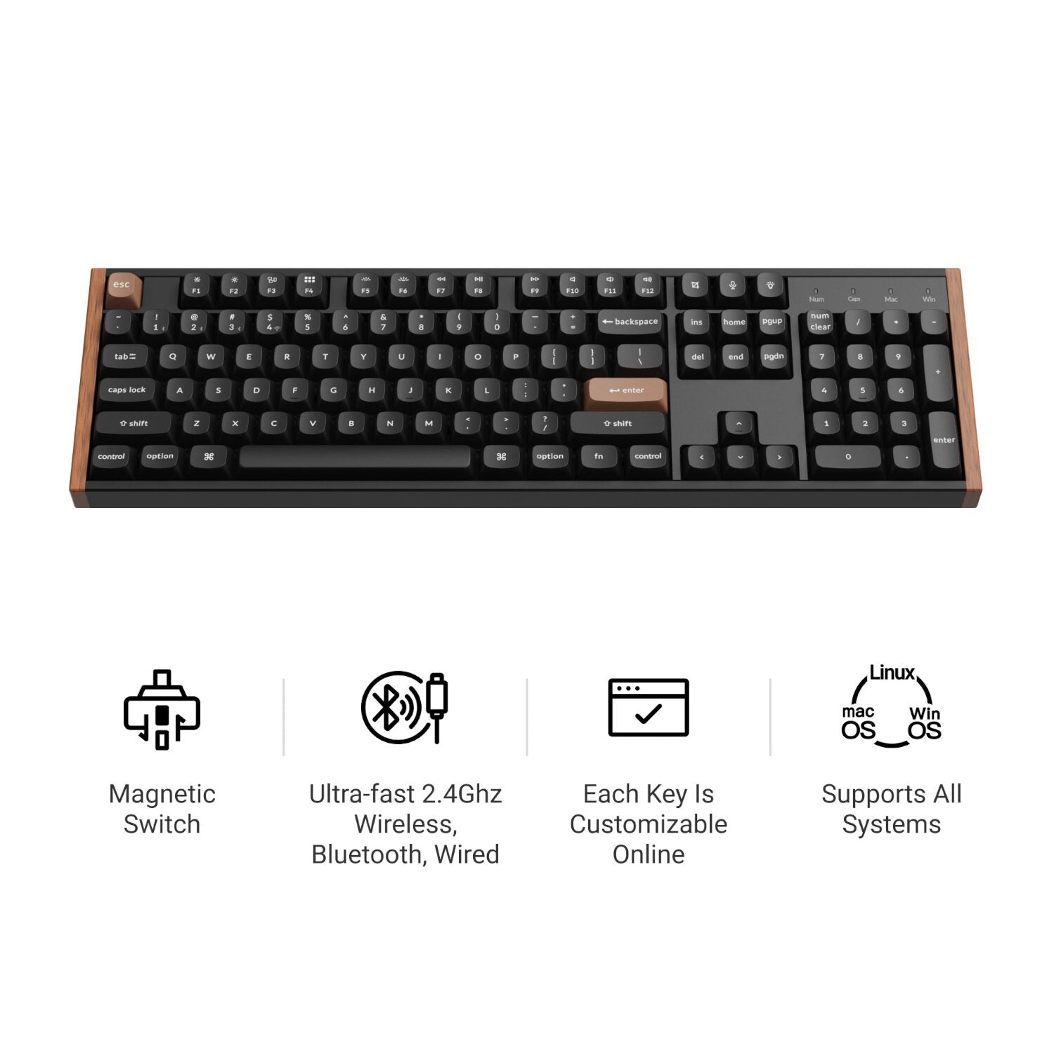 Keychron K10 HE 100% Wireless Magnetic Gaming Keyboard Nebula Switches – Black – image 3