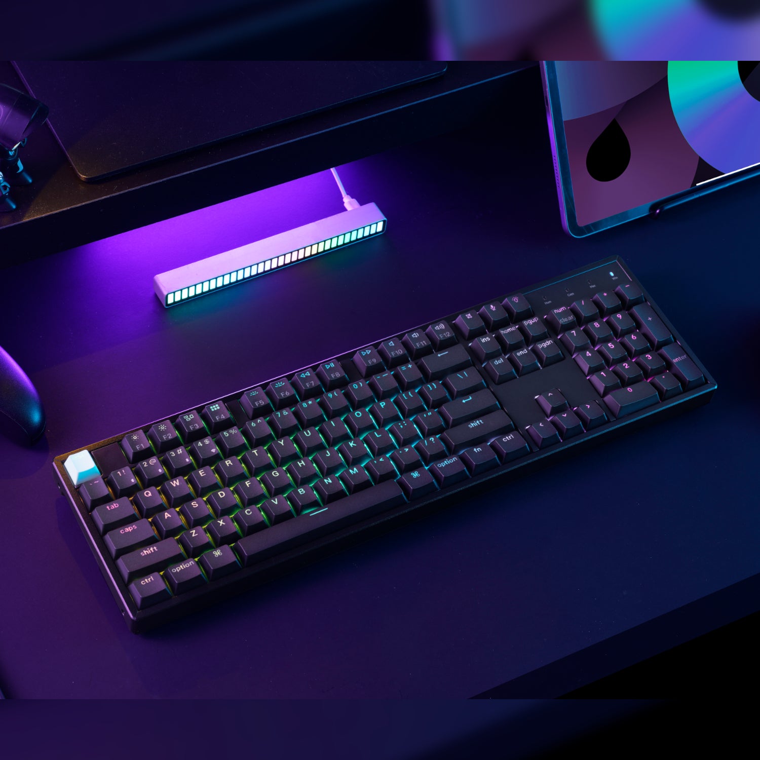 Keychron K10 HE 100% Hot-Swap Gateron Dbl-Rail Nebula Switch RGB Wireless Keyboard - Black – image 5