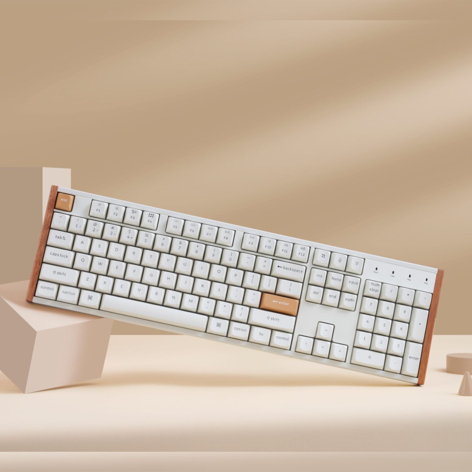 Keychron K10 HE Special Edition Full-size Hot-Swap Gateron Dbl-Rail Nebula Switch RGB Wireless Keyboard - White (Wood + Al) – image 6
