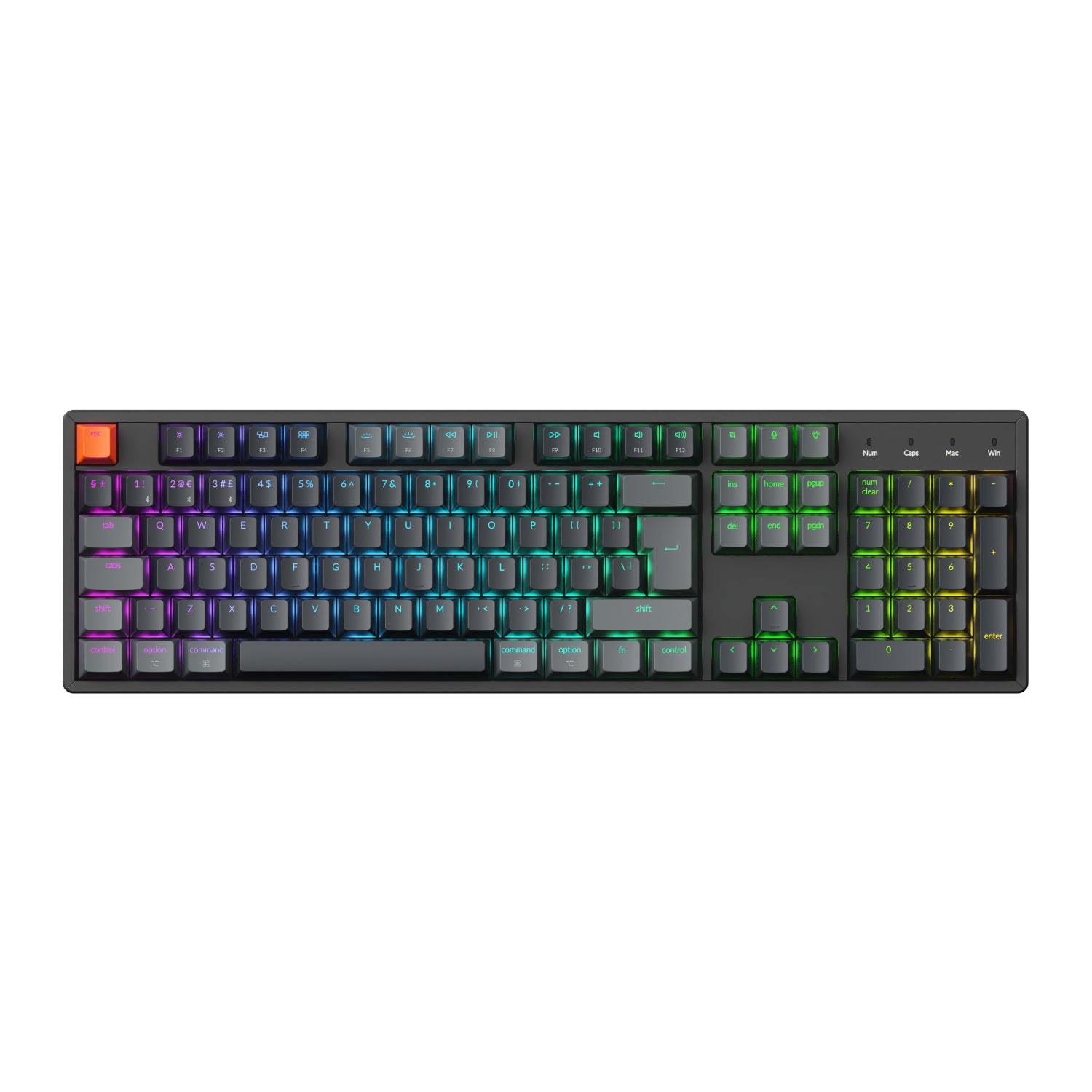 Keychron K10 QMK Full-size RGB Wireless Custom Mechanical Keyboard V.2 (Super RED Switch) – Black – image 2