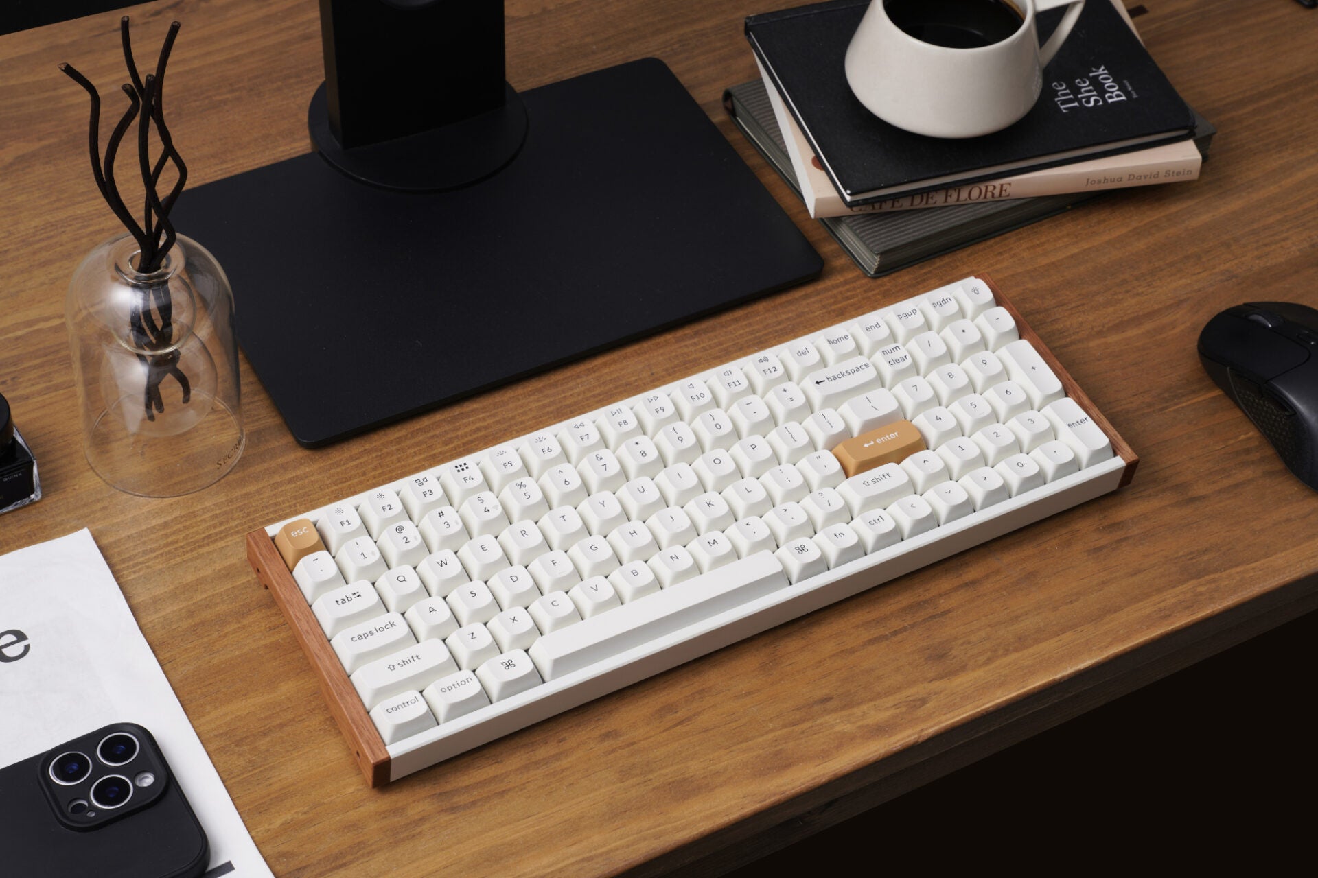 Keychron K4 HE 96% Magnetic Switch Hot-Swap RGB Wireless Keyboard – White (Wood + Aluminium) – image 3