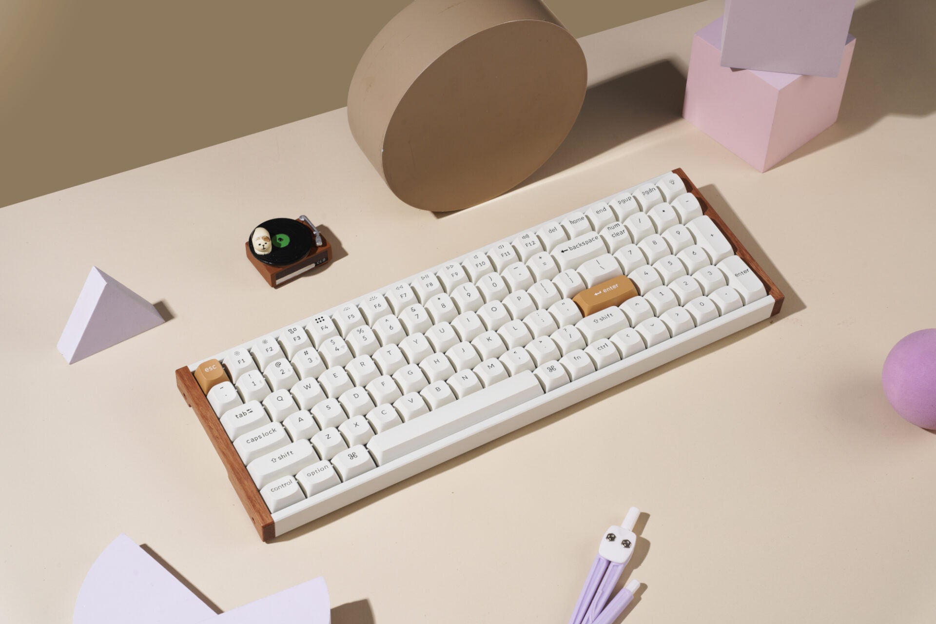 Keychron K4 HE 96% Magnetic Switch Hot-Swap RGB Wireless Keyboard – White (Wood + Aluminium) – image 4